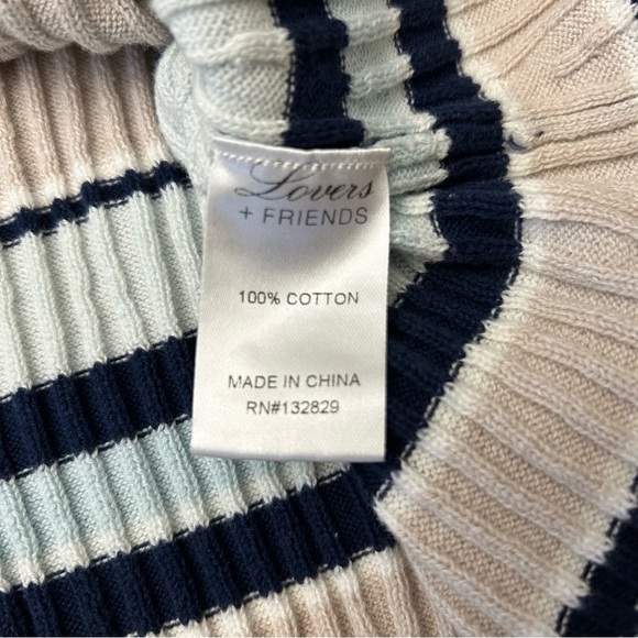 LOVERS + FRIENDS Ribbed Border Stripe Off Shoulder Sweater - Picture 5 of 6